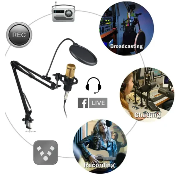 V8 Sound Card Microphone Set Professional Live Broadcast Equipment Full Set For Mobile Phone KTV Radio Braodcasting Singing Recording 0